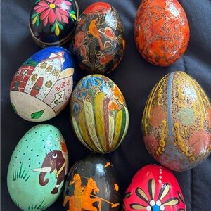 Colorful Hand-Painted Decorative Eggs
